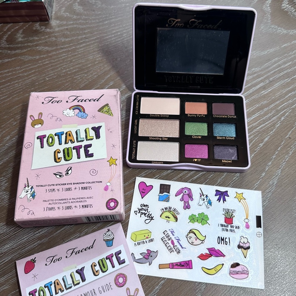 New! Too Faced Totally Cute Limited Edition Sticker Eye Shadow Palette